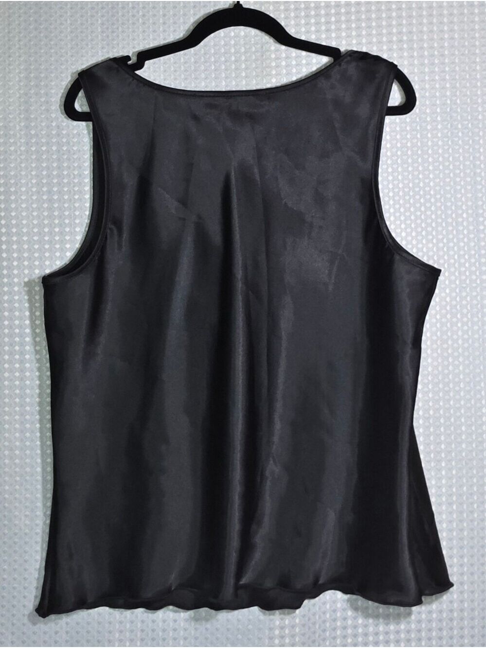 Cache XL Black Satin Cowl Neck Top Gold Buckle Shoulder Cocktail Chic - Picture 4 of 12